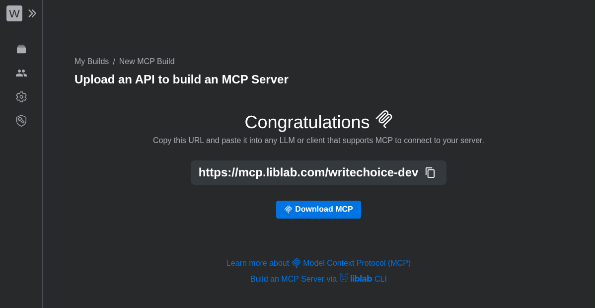 Generated MCP URL