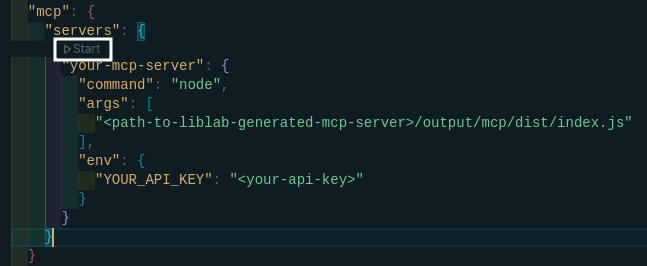 Start MCP server in VSCode